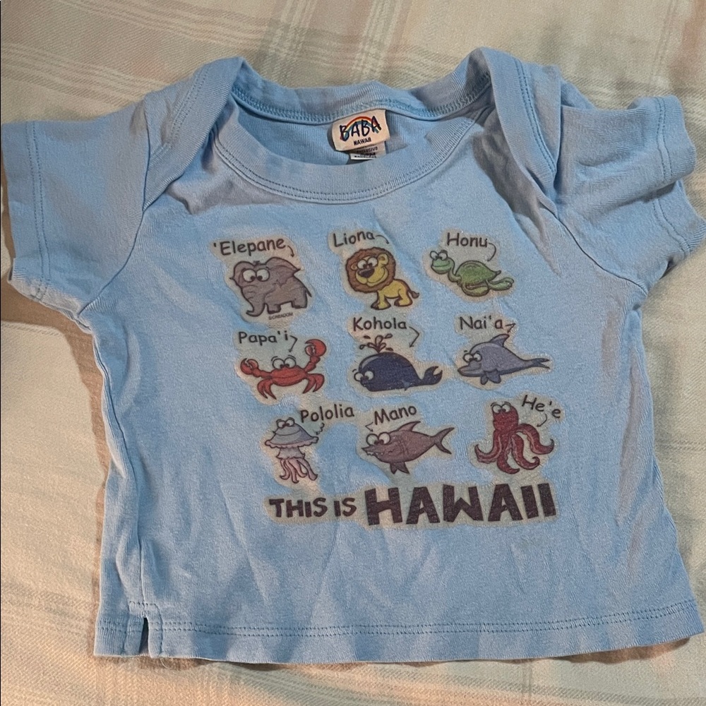 Blue Kids Hawaii Short Sleeve Tee